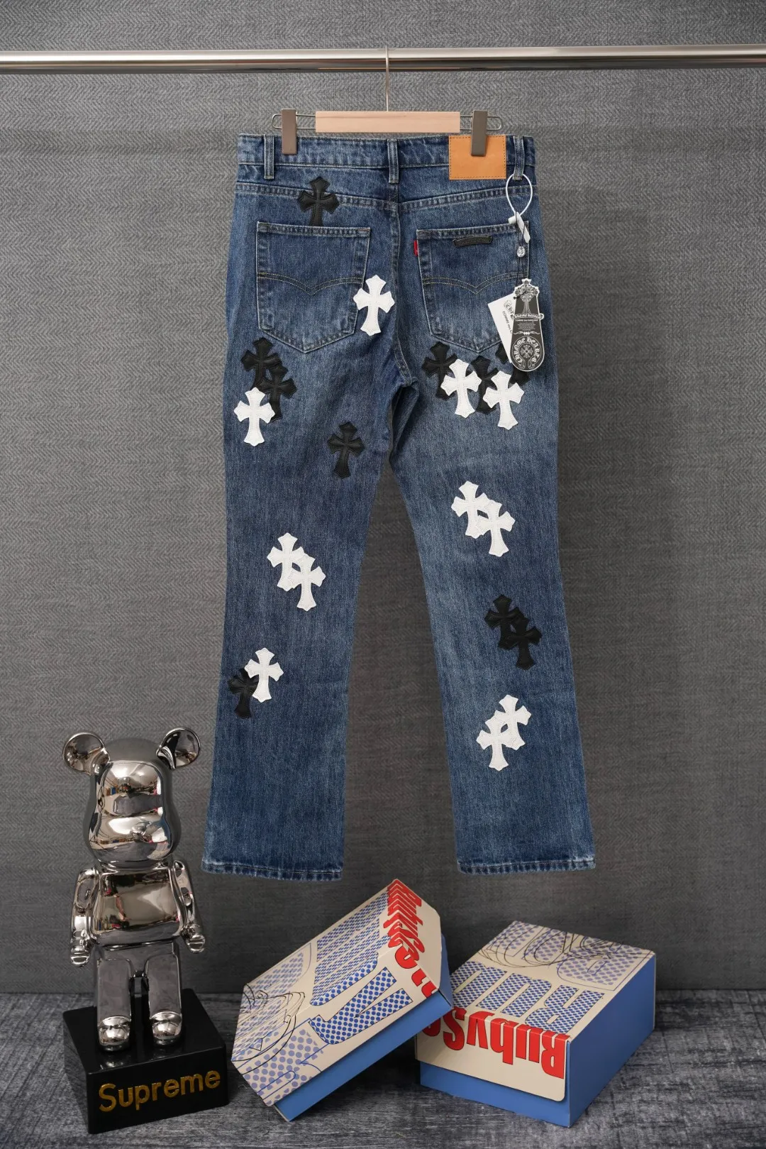 ：S 034 & Chrome Hearts Dark Blue Black White Same Style ：Dark Blue Size：28 30 32 34 （S-XL)